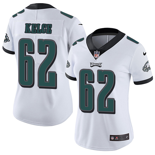 Eagles #62 Jason Kelce White Super Bowl LVII Patch Women's Stitched Vapor Untouchable Limited Jersey cheap jerseys for sale - CheapJerseys.Shop