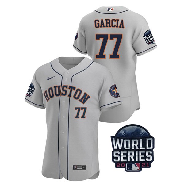 Houston Astros #77 Luis Garcia Men's 150th Anniversary 2021 World Series Authentic Jersey - Gray cheap jerseys for sale - CheapJerseys.Shop