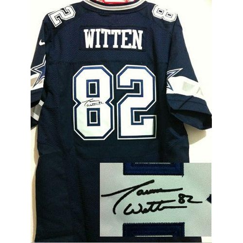 Dallas Cowboys #82 Jason Witten Navy Blue Team Color Men's Stitched Elite Autographed Jersey Men's cheap jerseys for sale - CheapJerseys.Shop