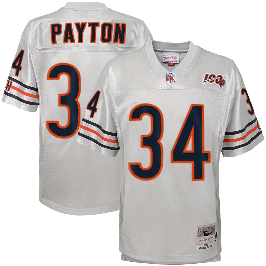 Youth Chicago Bears #34 Walter Payton Mitchell & Ness Platinum 100th Season Retired Player Legacy Jersey cheap jerseys for sale - CheapJerseys.Shop