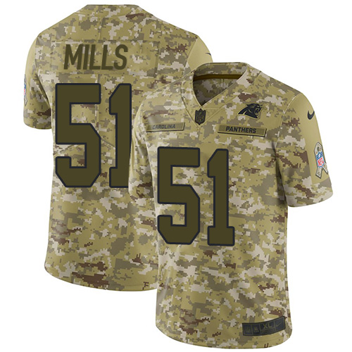 Carolina Panthers #51 Sam Mills Camo Youth Stitched Limited 2018 Salute to Service Jersey Youth cheap jerseys for sale - CheapJerseys.Shop