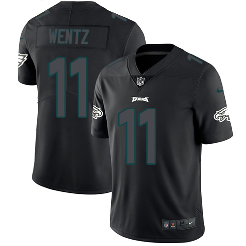 Philadelphia Eagles #11 Carson Wentz Black Men's Stitched Limited Rush Impact Jersey Men's cheap jerseys for sale - CheapJerseys.Shop