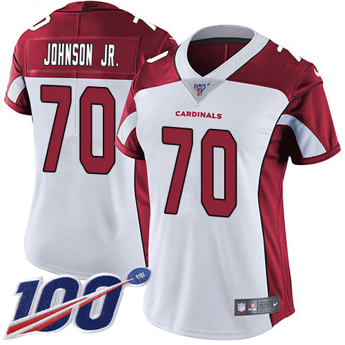 Cardinals #70 Paris Johnson Jr. White Women's Stitched 100th Season Vapor Untouchable Limited Jersey cheap jerseys for sale - CheapJerseys.Shop