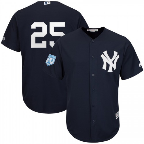 New York Yankees #25 Gleyber Torres Navy Blue 2019 Spring Training Cool Base Stitched Jersey Men's cheap jerseys for sale - CheapJerseys.Shop