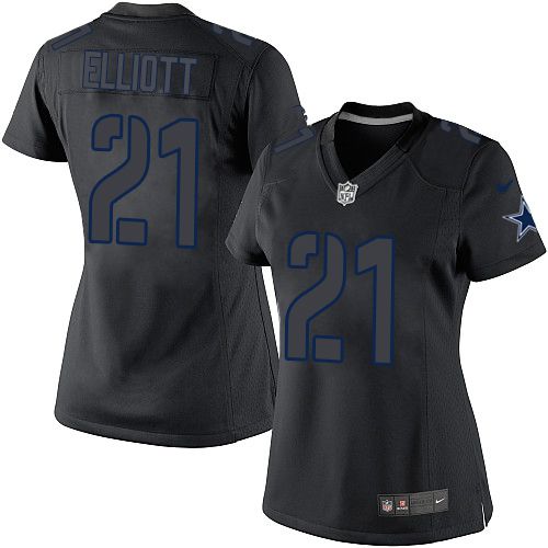 Cowboys #21 Ezekiel Elliott Black Impact Women's Stitched Limited Jersey cheap jerseys for sale - CheapJerseys.Shop