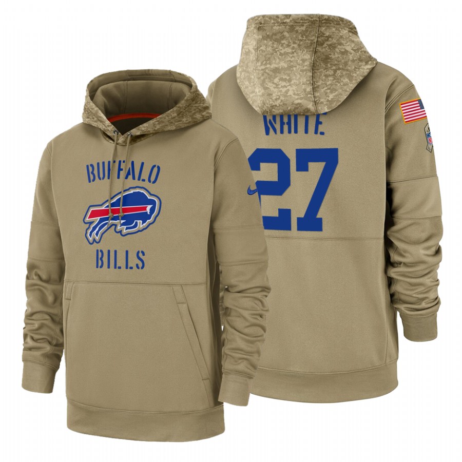 Buffalo Bills #27 Tre-Davious White Tan 2019 Salute To Service Name & Number Sideline Therma Pullover Hoodie cheap jerseys for sale - CheapJerseys.Shop