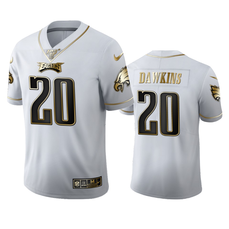 Philadelphia Eagles #20 Brian Dawkins Men's White Golden Edition Vapor Limited 100 Jersey cheap jerseys for sale - CheapJerseys.Shop