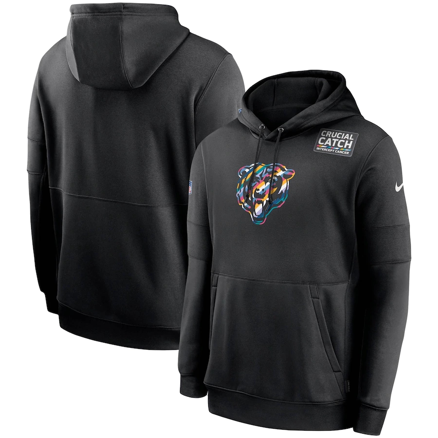 Chicago Bears 2020 Crucial Catch Sideline Performance Pullover Hoodie Black cheap jerseys for sale - CheapJerseys.Shop