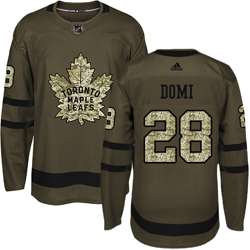 Maple Toronto Maple Leafs #28 Tie Domi Green Salute to Service Stitched Jersey Men's cheap jerseys for sale - CheapJerseys.Shop