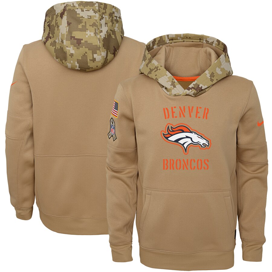 Youth Denver Broncos Khaki 2019 Salute To Service Therma Pullover Hoodie cheap jerseys for sale - CheapJerseys.Shop