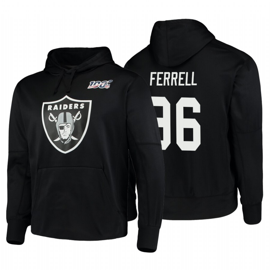 Las Vegas Raiders #96 Clelin Ferrell 100 Primary Logo Circuit Name & Number Pullover Hoodie Black cheap jerseys for sale - CheapJerseys.Shop
