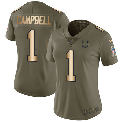 Colts #1 Parris Campbell Olive/Gold Women's Stitched Limited 2017 Salute To Service Jersey cheap jerseys for sale - CheapJerseys.Shop