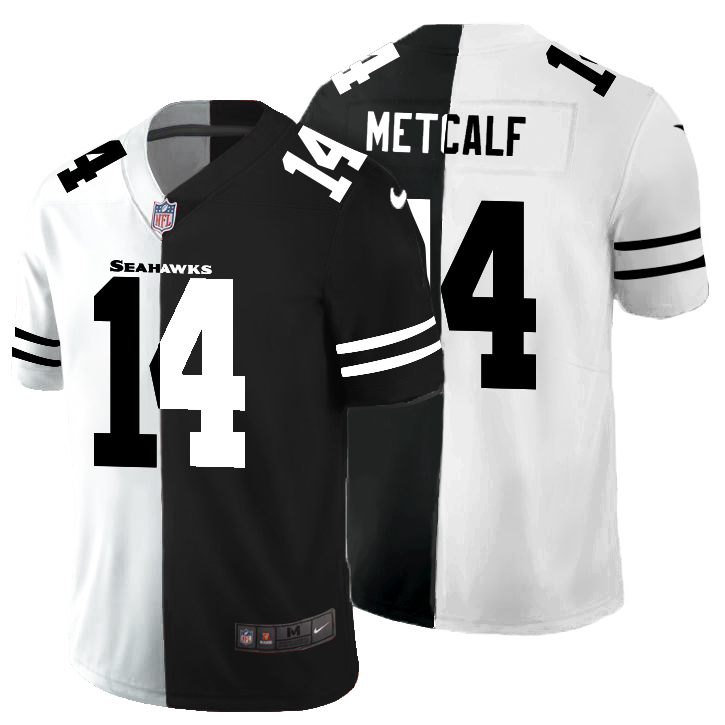 Seattle Seahawks #14 DK Metcalf Men's Black V White Peace Split Vapor Untouchable Limited Jersey cheap jerseys for sale - CheapJerseys.Shop