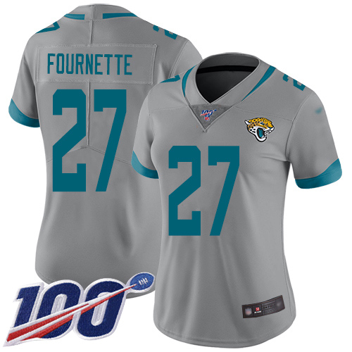 Jaguars #27 Leonard Fournette Silver Women's Stitched Limited Inverted Legend 100th Season Jersey cheap jerseys for sale - CheapJerseys.Shop