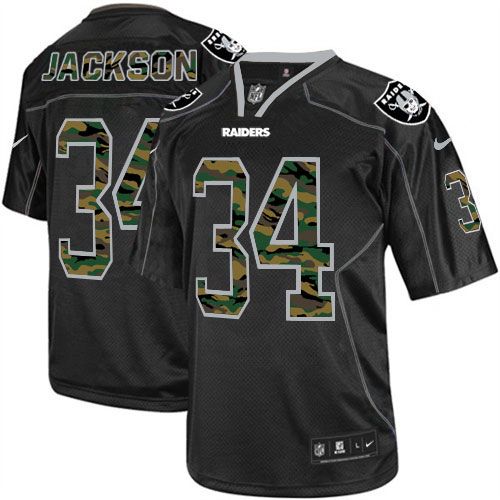 Raiders #34 Bo Jackson Black Men's Stitched Elite Camo Fashion Jersey cheap jerseys for sale - CheapJerseys.Shop
