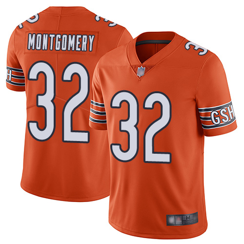 Chicago Bears #32 David Montgomery Orange Men's Stitched Limited Rush Jersey Men's cheap jerseys for sale - CheapJerseys.Shop