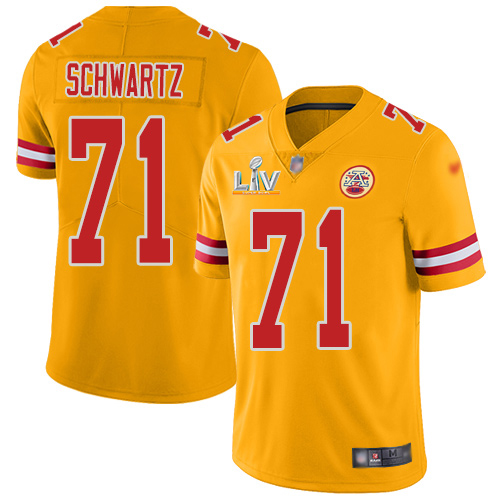 Kansas City Chiefs #71 Mitchell Schwartz Gold Youth Super Bowl LV Bound Stitched Limited Inverted Legend Jersey Youth cheap jerseys for sale - CheapJerseys.Shop