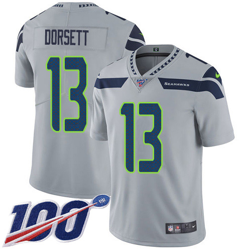 Seattle Seahawks #13 Phillip Dorsett Grey Alternate Men's Stitched 100th Season Vapor Untouchable Limited Jersey Men's cheap jerseys for sale - CheapJerseys.Shop