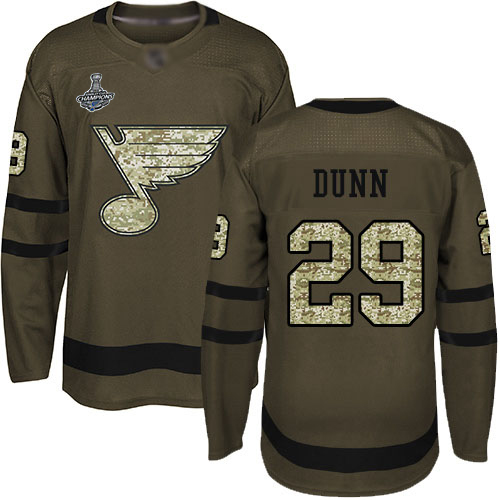 St. Louis Blues #29 Vince Dunn Green Salute to Service Stanley Cup Champions Stitched Jersey Men's cheap jerseys for sale - CheapJerseys.Shop