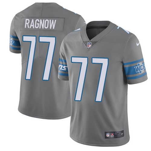 Detroit Lions #77 Frank Ragnow Gray Men's Stitched Limited Rush Jersey Men's cheap jerseys for sale - CheapJerseys.Shop