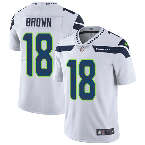Seattle Seahawks #18 Jaron Brown White Men's Stitched Vapor Untouchable Limited Jersey Men's cheap jerseys for sale - CheapJerseys.Shop