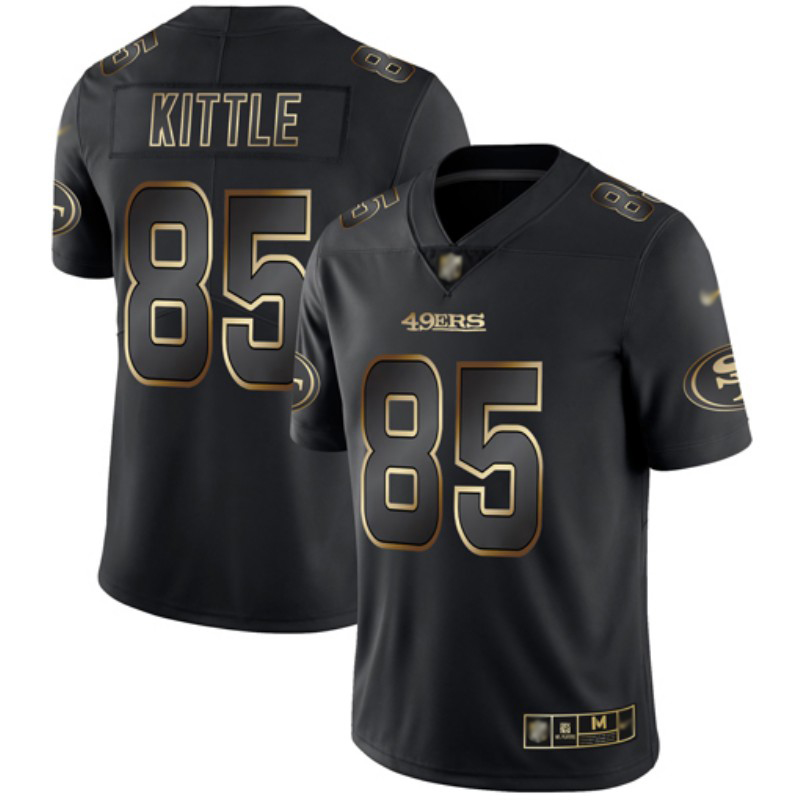 49ers #85 George Kittle Black/Gold Men's Stitched Vapor Untouchable Limited Jersey cheap jerseys for sale - CheapJerseys.Shop