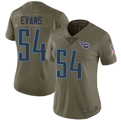 Tennessee Titans #54 Rashaan Evans Olive Women's Stitched Limited 2017 Salute to Service Jersey Womens cheap jerseys for sale - CheapJerseys.Shop