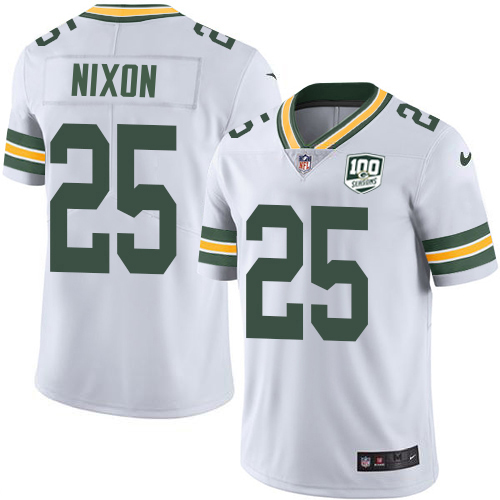 Packers #25 Keisean Nixon White Men's 100th Season Stitched Vapor Untouchable Limited Jersey cheap jerseys for sale - CheapJerseys.Shop