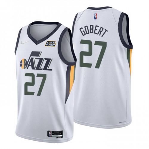 Utah Jazz #27 Rudy Gobert White Mens 2021-22 75th Anniversary Diamond Swingman Jersey - Association Edition Mens cheap jerseys for sale - CheapJerseys.Shop