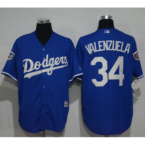 Los Angeles Dodgers #34 Fernando Valenzuela Blue New Cool Base 2018 World Series Stitched Jersey Men's cheap jerseys for sale - CheapJerseys.Shop