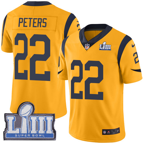 Los Angeles Rams #22 Marcus Peters Gold Super Bowl LIII Bound Men's Stitched Limited Rush Jersey Men's cheap jerseys for sale - CheapJerseys.Shop