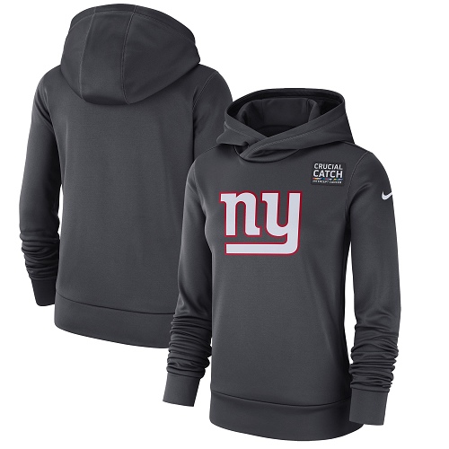 Women's New York Giants Anthracite Crucial Catch Performance Pullover Hoodie cheap jerseys for sale - CheapJerseys.Shop