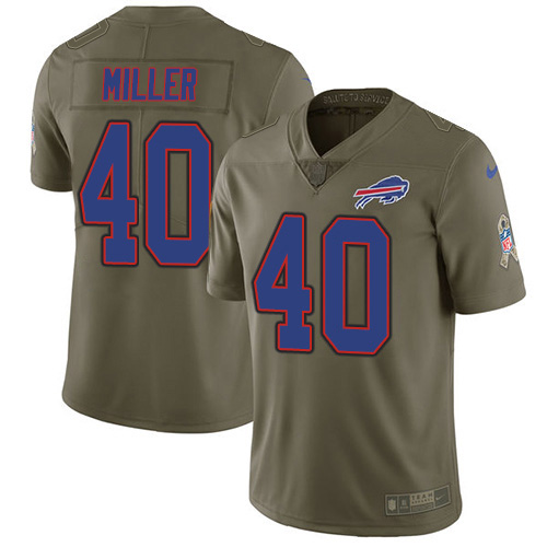 Bills #40 Von Miller Olive Youth Stitched Limited 2017 Salute To Service Jersey cheap jerseys for sale - CheapJerseys.Shop