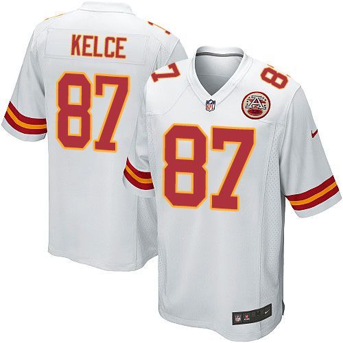 Chiefs #87 Travis Kelce White Youth Stitched Elite Jersey cheap jerseys for sale - CheapJerseys.Shop