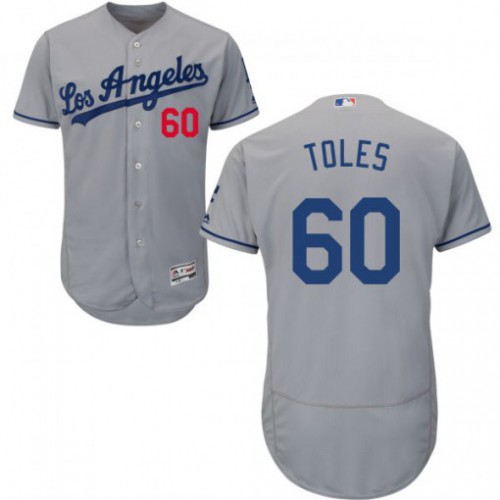 Los Angeles Dodgers #60 Andrew Toles Grey Flexbase Authentic Collection Stitched Jersey Men's cheap jerseys for sale - CheapJerseys.Shop