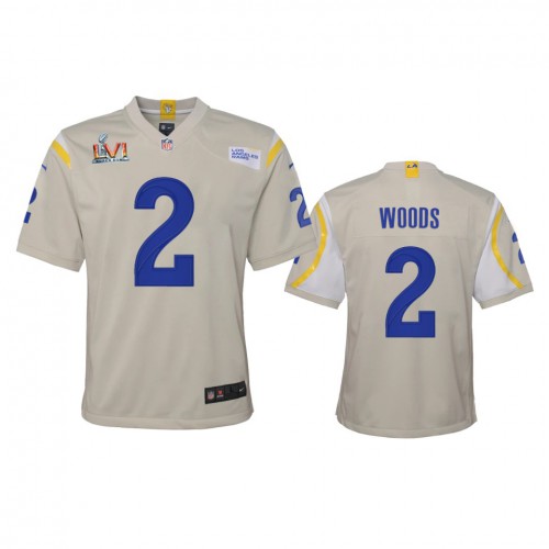 Los Angeles Los Angeles Rams #2 Robert Woods Youth Super Bowl LVI Patch Game Jersey - Bone Youth cheap jerseys for sale - CheapJerseys.Shop