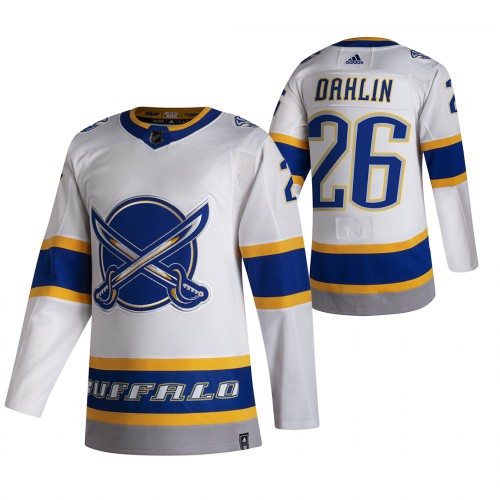 Buffalo Buffalo Sabres #26 Rasmus Dahlin White Men's 2020-21 Reverse Retro Alternate Jersey Men's cheap jerseys for sale - CheapJerseys.Shop