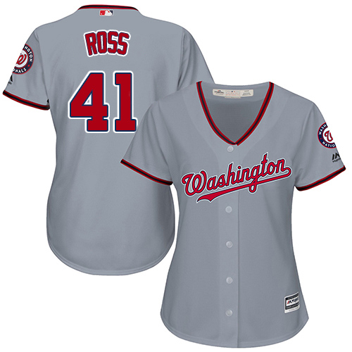 Washington Nationals #41 Joe Ross Grey Road Women's Stitched Jersey Womens cheap jerseys for sale - CheapJerseys.Shop