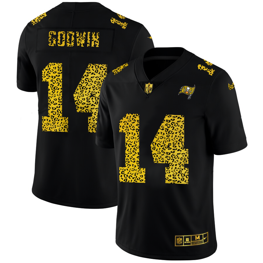 Tampa Bay Buccaneers #14 Chris Godwin Men's Leopard Print Fashion Vapor Limited Jersey Black cheap jerseys for sale - CheapJerseys.Shop