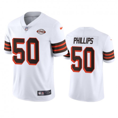 Cleveland Cleveland Browns #50 Jacob Phillips 1946 Collection Alternate Vapor Limited Jersey - White Men's cheap jerseys for sale - CheapJerseys.Shop