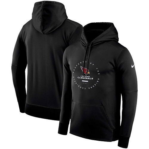 Men's Arizona Cardinals Black Sideline Property Of Wordmark Logo Performance Pullover Hoodie cheap jerseys for sale - CheapJerseys.Shop