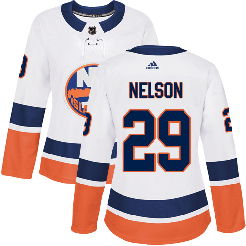New York Islanders #29 Brock Nelson White Road Authentic Women's Stitched Jersey Womens cheap jerseys for sale - CheapJerseys.Shop