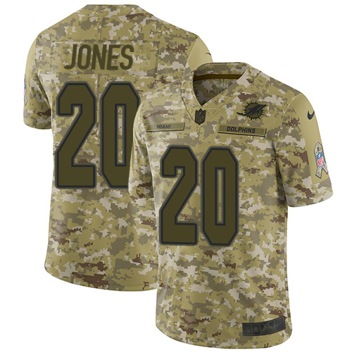 Miami Dolphins #20 Reshad Jones Camo Youth Stitched Limited 2018 Salute to Service Jersey Youth cheap jerseys for sale - CheapJerseys.Shop