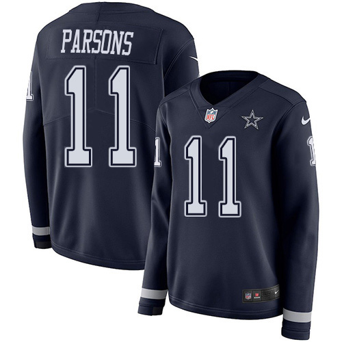 Cowboys #11 Micah Parsons Navy Blue Team Color Women's Stitched Limited Therma Long Sleeve Jersey cheap jerseys for sale - CheapJerseys.Shop