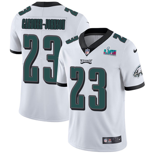 Eagles #23 C.J. Gardner-Johnson White Super Bowl LVII Patch Youth Stitched Vapor Untouchable Limited Jersey cheap jerseys for sale - CheapJerseys.Shop