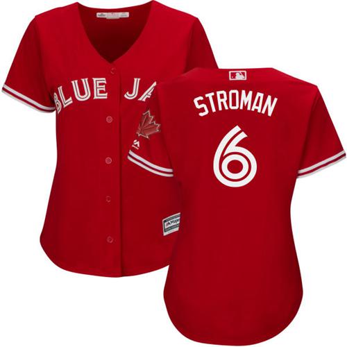 Toronto Blue Jays #6 Marcus Stroman Red Women's Canada Day Stitched Jersey Womens cheap jerseys for sale - CheapJerseys.Shop