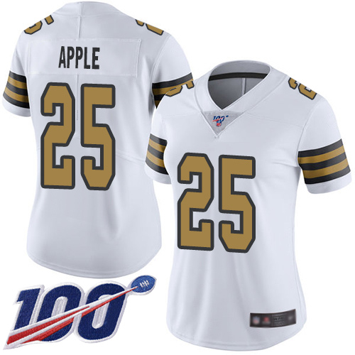 New Orleans Saints #25 Eli Apple White Women's Stitched Limited Rush 100th Season Jersey Womens cheap jerseys for sale - CheapJerseys.Shop