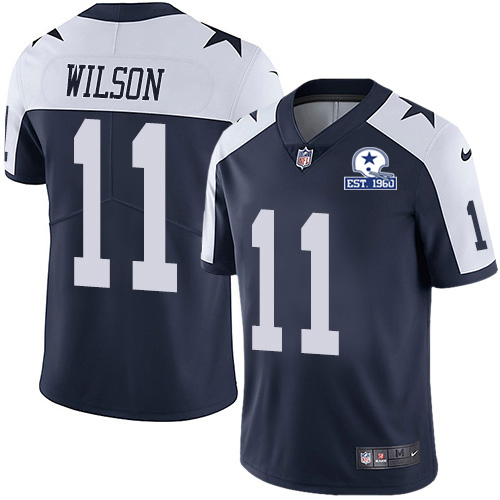 Dallas Cowboys #11 Cedrick Wilson Navy Blue Thanksgiving Men's Stitched With Established In 1960 Patch Vapor Untouchable Limited Throwback Jersey cheap jerseys for sale - CheapJerseys.Shop