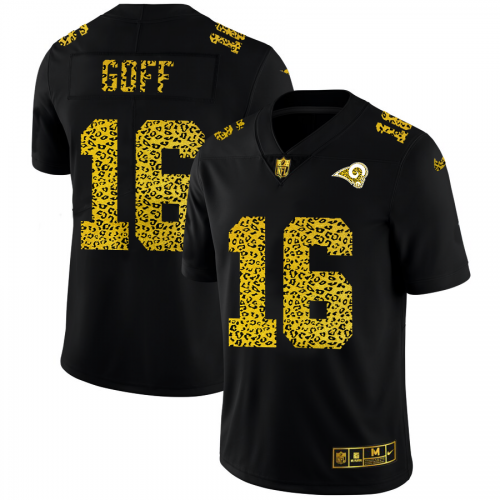 Los Angeles Los Angeles Rams #16 Jared Goff Men's Leopard Print Fashion Vapor Limited Jersey Black Men's cheap jerseys for sale - CheapJerseys.Shop