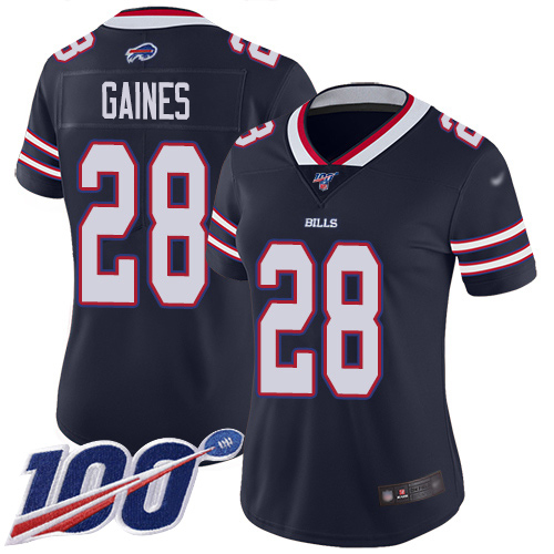 Buffalo Bills #28 E.J. Gaines Navy Women's Stitched Limited Inverted Legend 100th Season Jersey Womens cheap jerseys for sale - CheapJerseys.Shop